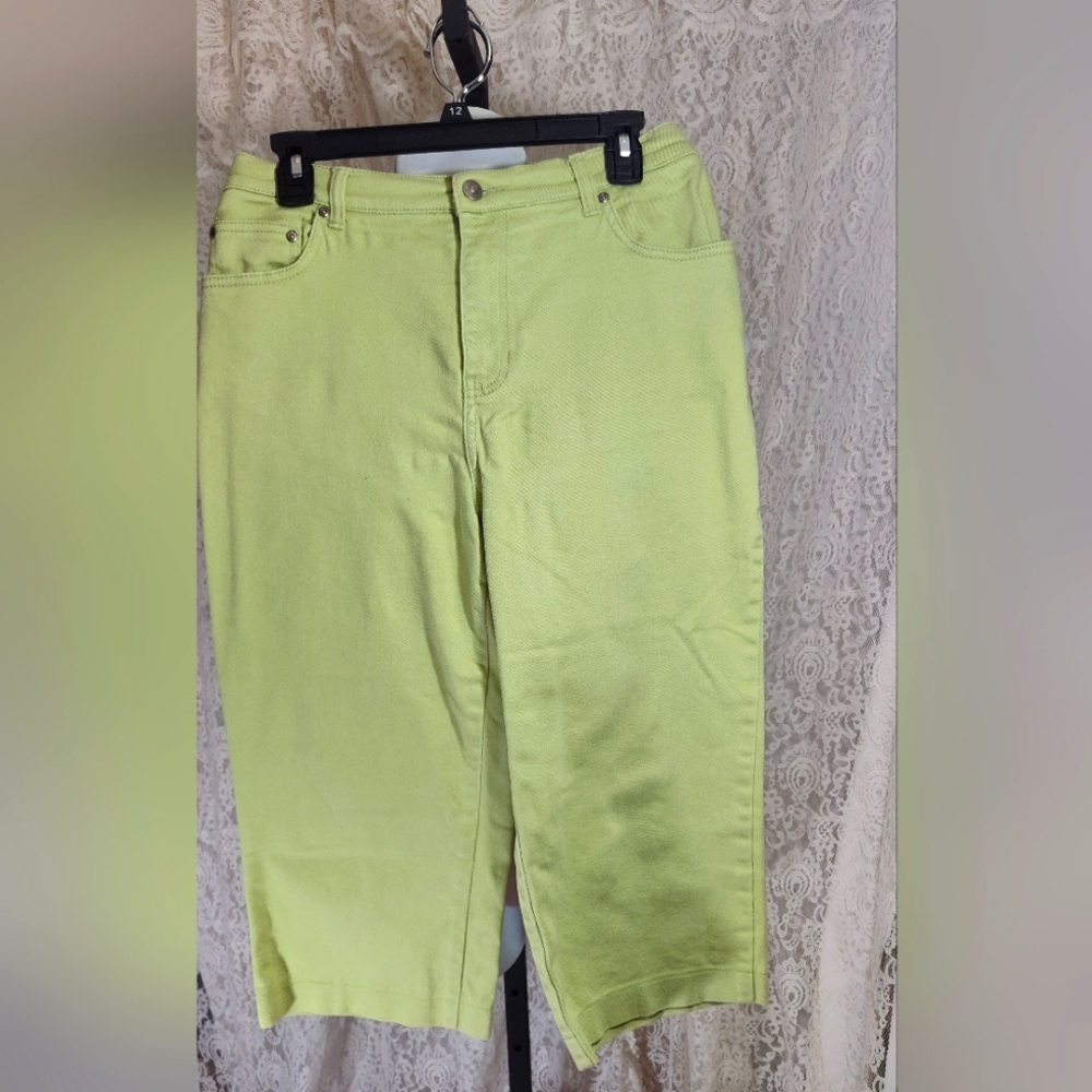 Style & Co Lemon Lime Green/Yellow Women's Capris Jeans